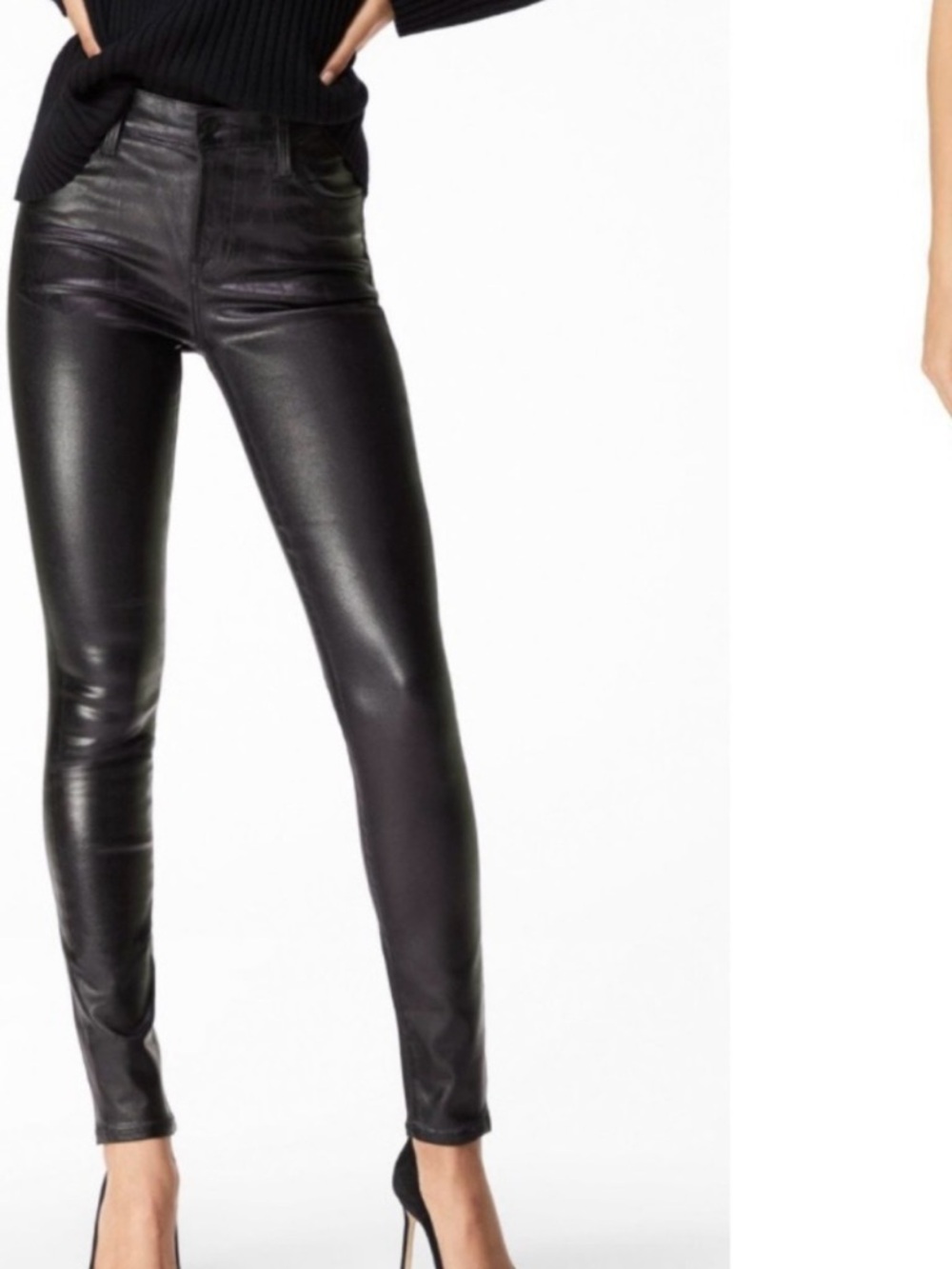 J Brand High-Rise Black Coated Skinny Jeans
